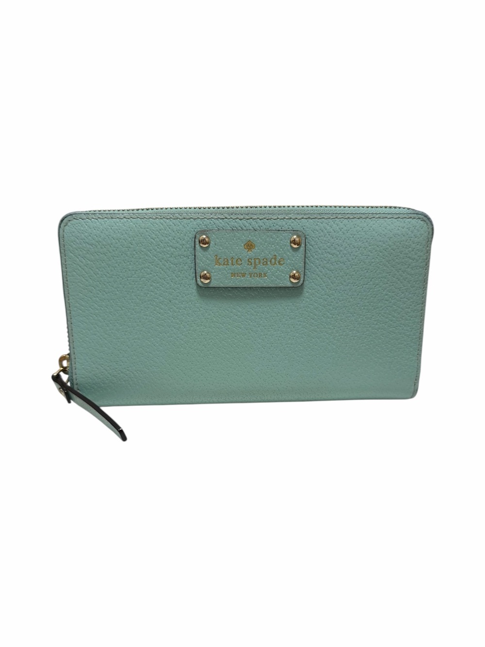 Kate Spade Pebbled Aqua Leather Rectangle Wallet